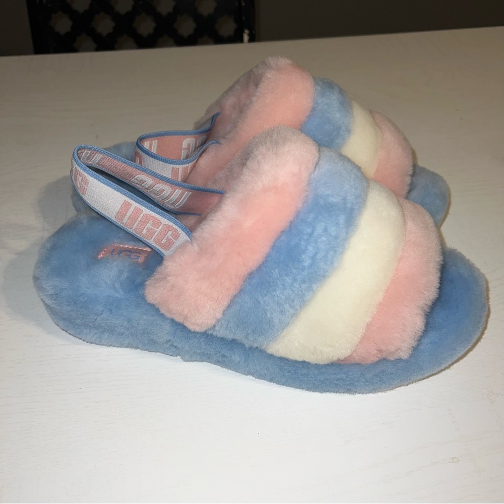 NWOT Ugg Yeah Fuzzy Slingback Slides - Picture 2 of 10